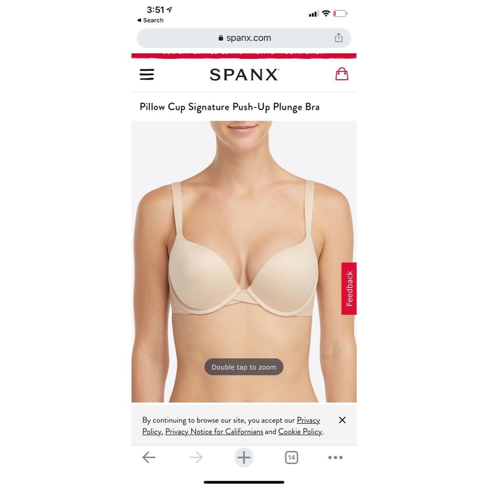 Spanx Push Up Plunge Bra in Nude NWT